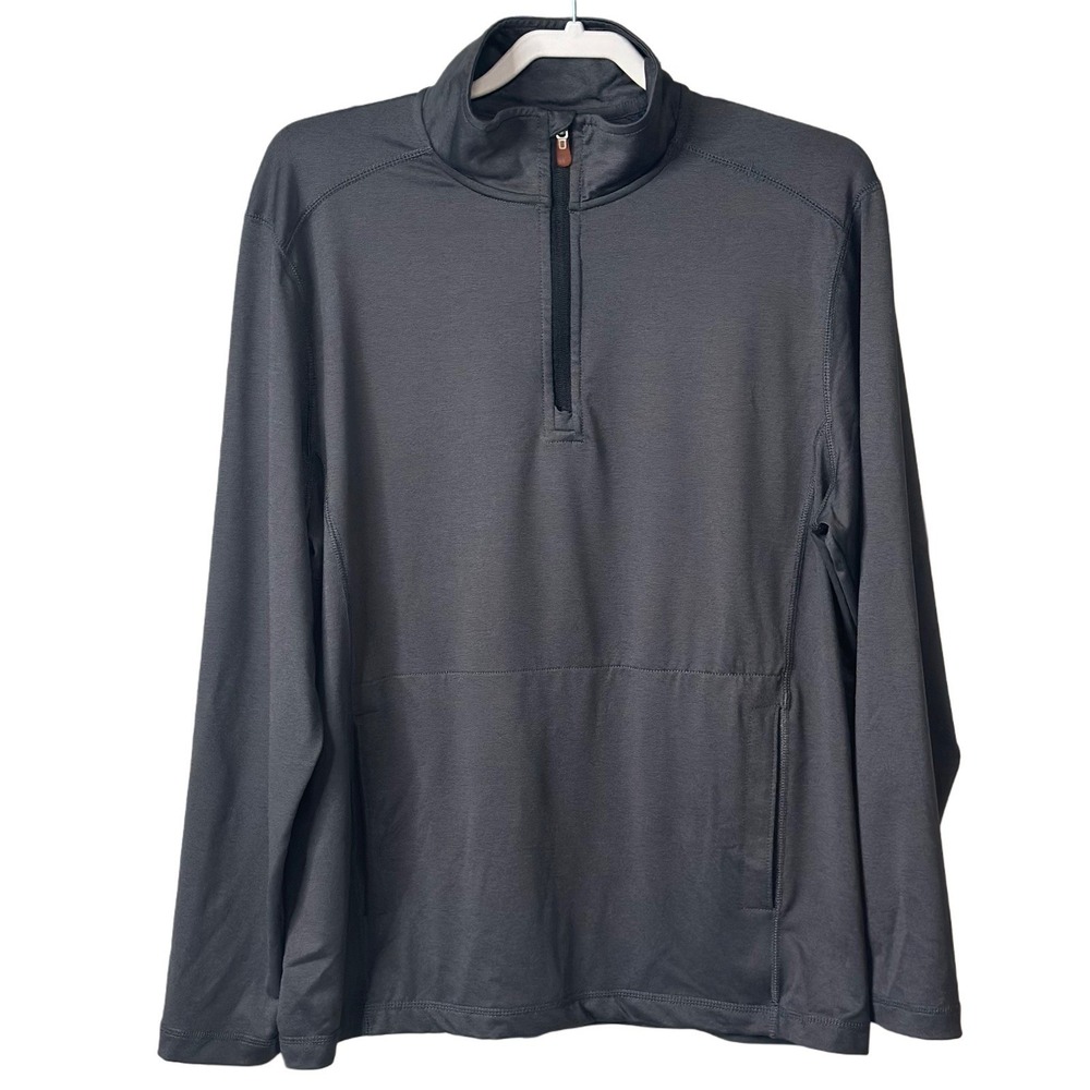 Tommy Bahama Emfielder Quarter Zip Performance Pullover Gray Mens Medium